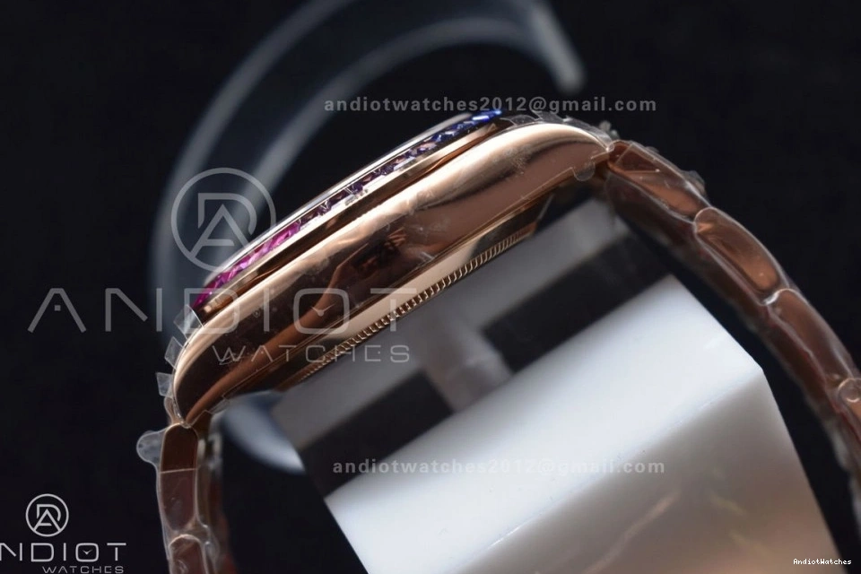 Best A RG 116595RBOW Crystal on Black 428 Edition TWF YG Rainbow Dial Bracelet Daytona Classic 0202